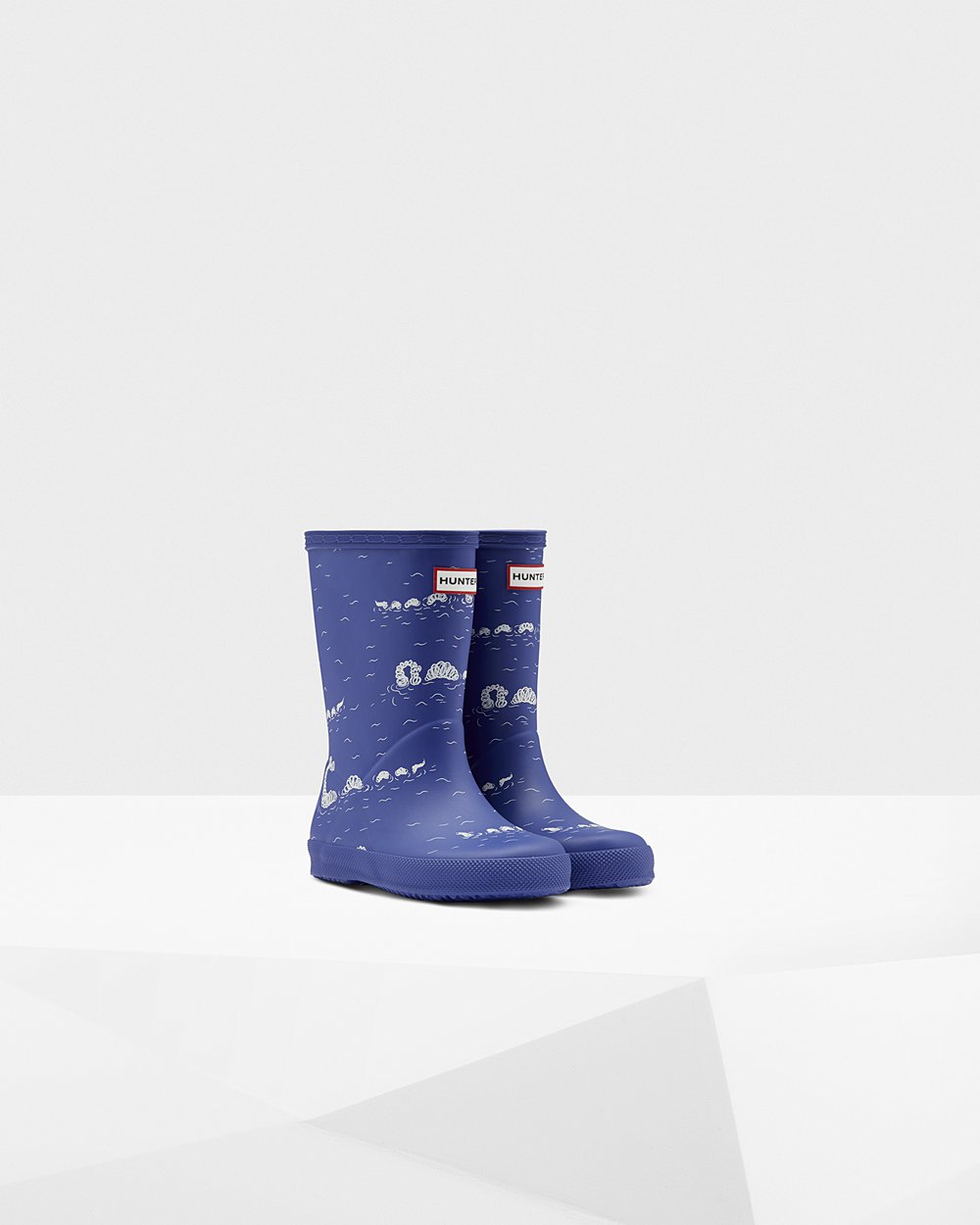 Kids Hunter Rain Boots Blue - Original First Classic Nessie Print - 3241905-VR